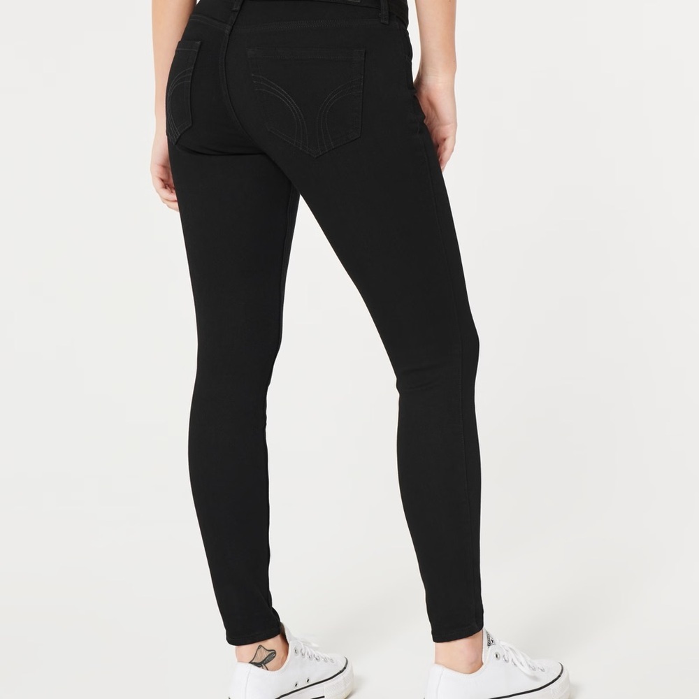 HOLLISTER Skinny Black Denim Jeans With Pockets Size 3R NEW - Picture 11 of 11